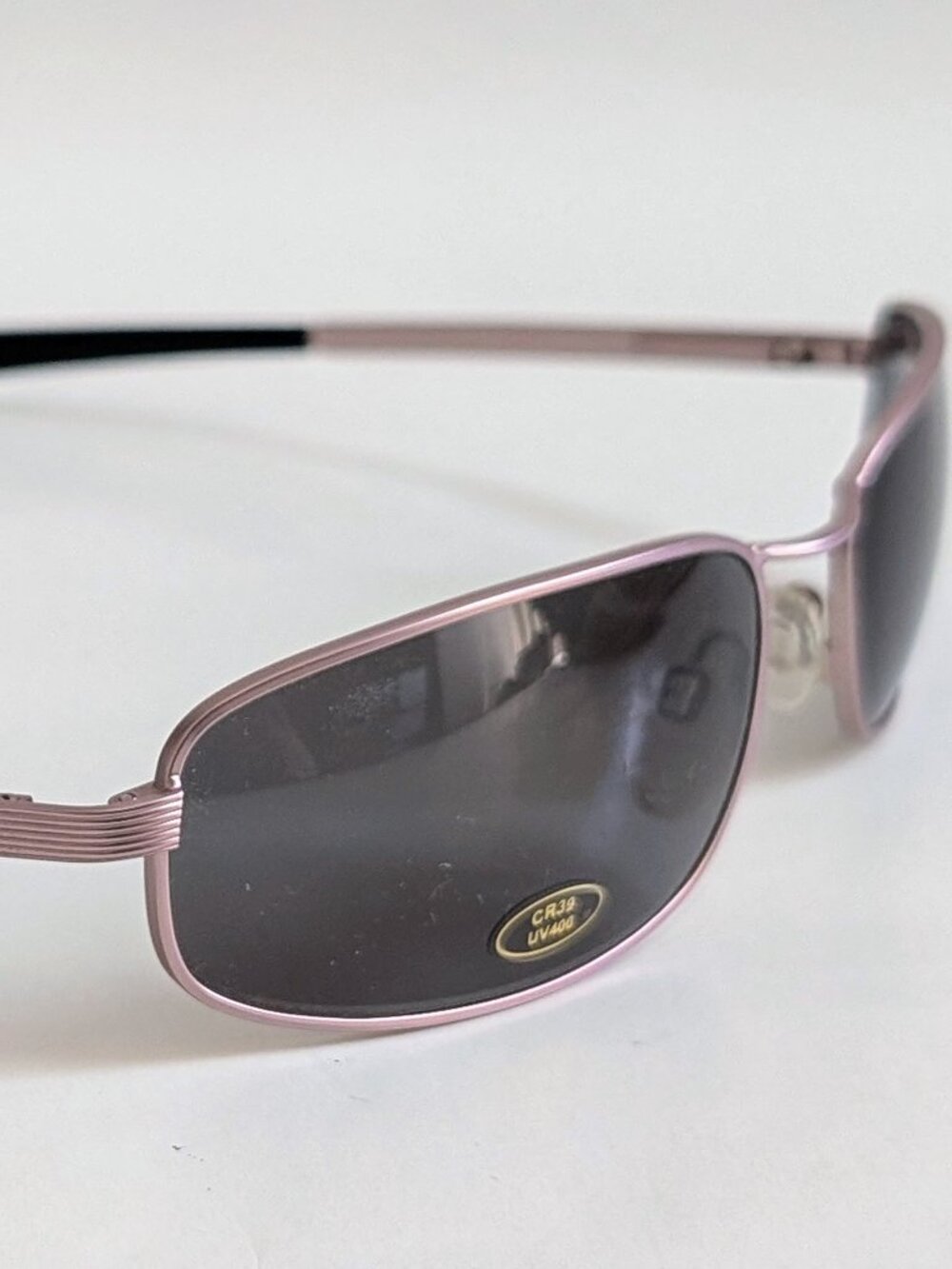NWT Vintage 90's Large Rectangle Metal Designer Sport Sunglasses (M. Pink) - Picture 2 of 5